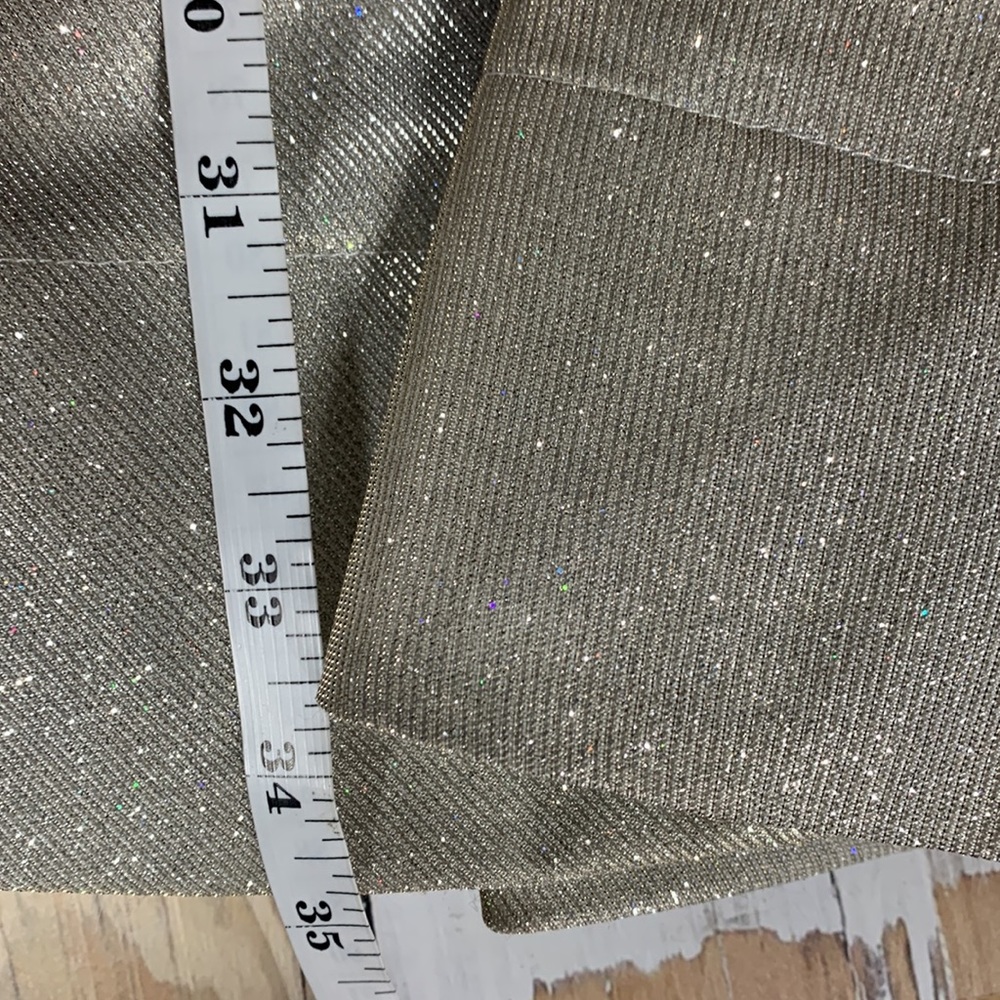 IEENA for Mac Duggal fit and flare silver sparkle metallic mini dress - Picture 9 of 10
